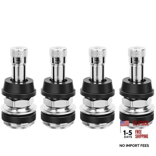 TR416 Valve Stem, 4 Pack Premium Metal Tire Valve Stems for Tubeless 4-Pack
