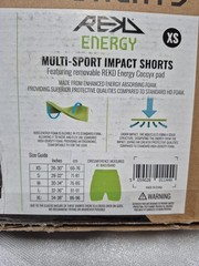 REKD Performance Protection Energy Impact Shorts Sze XS Multi-Sport RKD680 Black