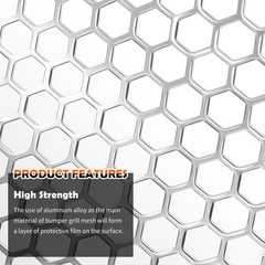 40×13 6mm Honeycomb Grill Mesh Car Grille Inserts for Bumper Aluminum