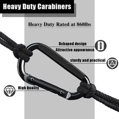 4 PCS Carabiner Clip, 860 Lbs-3″ Iron Heavy Duty Carabiner, Multi Purpose D Shap