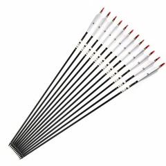 30″ 32″ Carbon Arrows Spine 500 Turkey Feather OD7.6 mm For Compound&Recurve Bow
