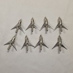 8-Pack 3-Blade Fixed Pivoting Hunting Broadheads (100/106 Grain Stainless Steel)
