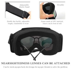 Yourkar Dirt Bike Goggles, Windproof ATV Off-Road Goggle, Black-transparent