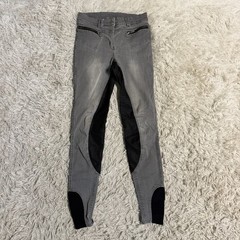 Women’s Size 24R Grey/Black Euro Star Full Seat Horseback Riding Breeches