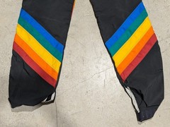 Vintage Flite Suit Skydiving Jumpsuit Rainbow Stripes Black (US)