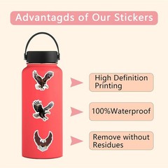 55PCS Eagle Stickers Waterproof Vinyl Decals for Water Bottle Laptop Luggage