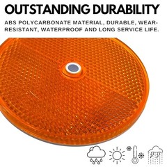 Class A 3-3/16″ Round Reflector with Center Mounting Hole – 2 Pack 10 Amber