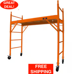6.25ft.x2.5ft. x 6.25ft. Baker-Style Multi-Purpose Rolling Steel Scaffolding Set