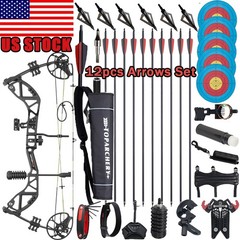 30-70lbs Archery Compound Bow Arrows 310FPS Adjustable Target Shooting RH Hunt