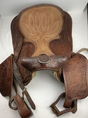 VTG Simco #3140 Leather Western Trail Horse Saddle 15″