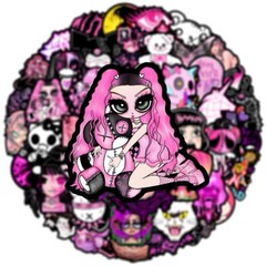 30Pcs Random Aesthetic Dark Pink Gothic Horror Pastel Spooky Waterproof Stickers
