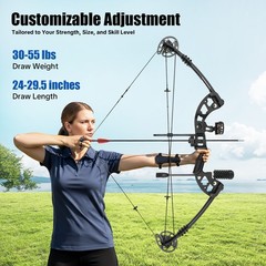 Compound Bow Recurve Bow w/ 12x Arrows Set Right Hand for Adult Hunting Training