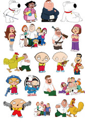 Mix 10/50PCs Family Guy Cartoon Luggage Laptop Car Notebook Sticker-No Duplicate