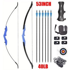 53″ 40lbs Recurve Bow&6 Arrows Archery Bow Kit for Adults/Youth/Teens Beginner