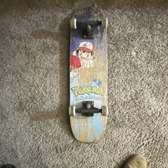 Pokémon Ash Ketchum Vintage Complete Skateboard Blue Multicolor Wood