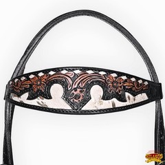 Western Headstall and Breast Collar Set HILASON Tooled Leather Horse Bridle Tack