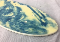 Vintage NOS 1970s MPI Old School Skateboard Deck Fiberglass Kicktail Blue Marble