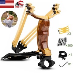 Pro Hunting Slingshot with Folding Wrist Support High Velocity Catapult Shooter
