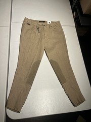 Ariat Breeches Women’s 32 L Brown Tek Denim Equestrian Riding Knee 32×27 NEW
