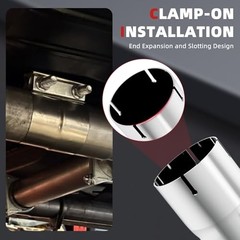 5 Inch Straight Exhaust Pipe, 5″ Stainless Steel 5 Inch with Two Clamps