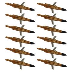 12Pcs Yellow Swhacker Broadhead 100Gr 1.75″ Cut Arrow Tips Compound Bow Crossbow