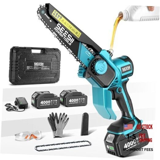 Flagship 8-Inch Cordless Mini Chainsaw, 2026 Upgraded Brushless True Blue