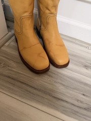 Frye Campus Low Heel Tall Riding Wide Calf Boots FR42112 Banana Women 9B