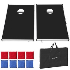 Cornhole Bean Bag Toss Set Boards Outdoor Party Game Toys All Ages W/Carry Case