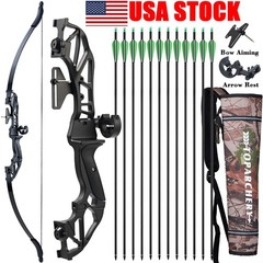 20-55lb Archery 53″ Takedown Recurve Bow Adults Shooting Hunting Arrows Target