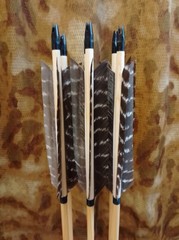 Archery Full Length 7-9in Feather Fletches Turkey Fletching Bamboo Wooden Arrows