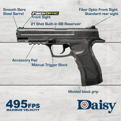 Daisy 415 Powerline .177 Cal Air Pistol CO2 BB Gun w/ 1500 BBs & 5 CO2 Bundle