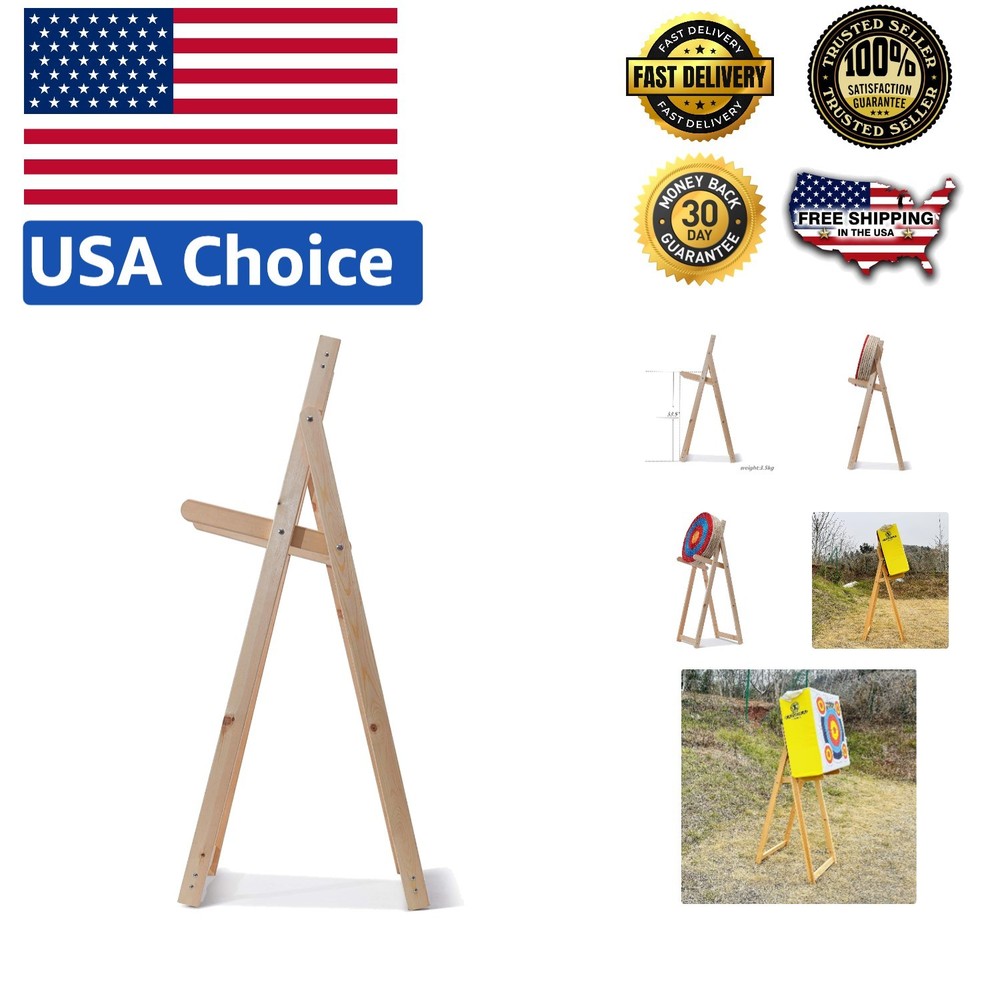 Beige Pine Archery Target Stand – Lightweight, Easy to Install, 33.5 x 18 Inches