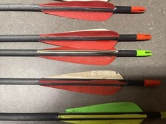 9-Mixed Used Carbon Shafts-28” Some Need Fletchings & Inserts See Pics