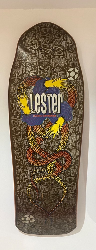 Vintage 1988 Tracker Lester Kasai Twisted Dragons Skateboard Deck