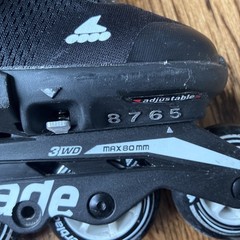Rollerblade Microblade Kids Inline Skates Adjustable Black White Sizes 5-8