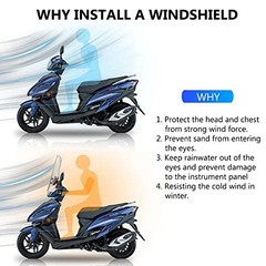 Universal Motorcycle Windshields 16.5″x17.2″ Windscreen Wind Splitter Wind