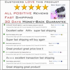 Compound Bow Sight Light LED 3-Levels Adjustable 3/8-32 Thread 12 Extra Battery