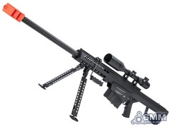 6mmProShop Barrett Licensed M82A1 Bolt-Action Airsoft Spring Sniper Rifle Black