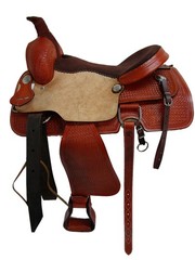 WESTERN TRAIL SADDLE 16″ PLEASURE BARREL RACING PINWHEEL TOOLED TACK SET FQHB