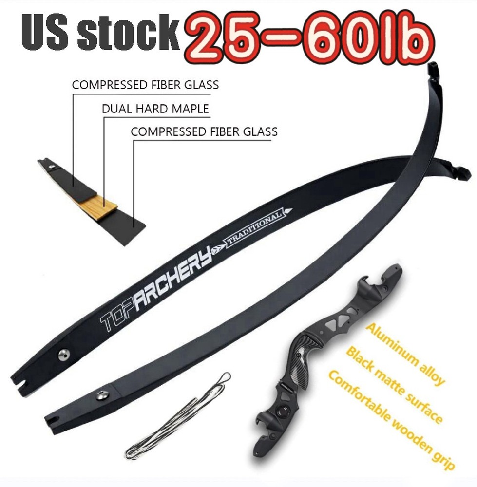 25-60LBS Archery for Competition/Athletic 62″ ILF Recurve Bow Laminated Limbs