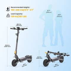 Ausom Gosoul 2 Pro Electric Scooter Adult 2*1400W Motor,56 Miles Range E-Scooter