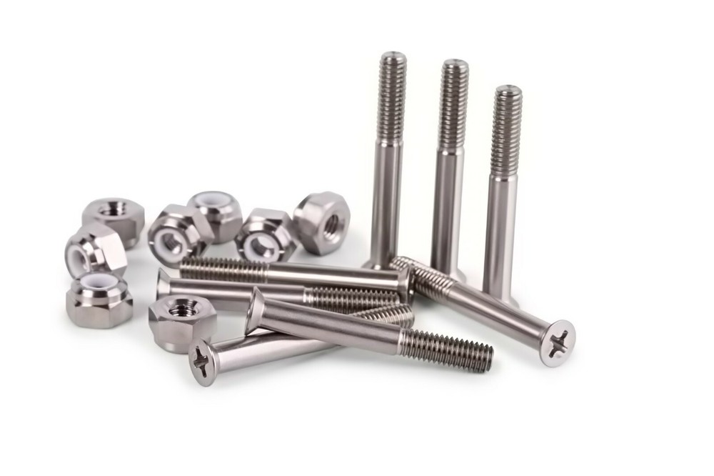 10/32 Titanium Bolts and Nuts for Skateboards 6AL4V Aerospace Grade 16 pieces