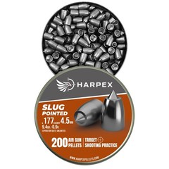 HARPEX Pro 200 Count CYLINDRICAL POINTED SLUG 4.5mm .177 Caliber Airgun Pellets