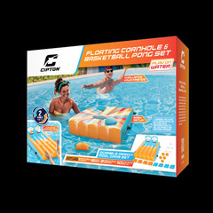 35-Inch Inflatable Pool Cornhole Set Toss Games for Kids and Adults