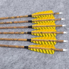 6/12 30″ Carbon Arrows SP500 4″ Feather Compound Recurve Bow Archery Hunting