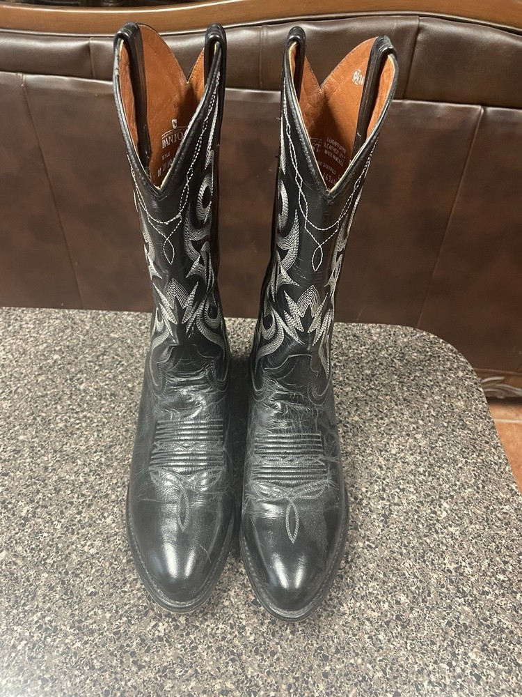 Dan Post Black Leather Western Cowboy Boots DP2110R Size 8.5 D Width