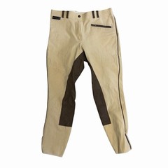 Women’s Sz 30 Full Seat Breeches Tan Brown Faux Suede Seat Zipper Fly Ride Life