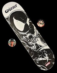 RARE Grizzly x Marvel Venom Spiderman Skateboard Deck Limited Stan Lee Comic NEW