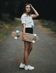 Striped Cruiser Skateboard Longboard – Southpaw Board Co. Built in USA