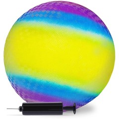 Playground with Pump – 8.5Inch Inflatable Bouncy Balls, Kickball Dodgeball Fo…